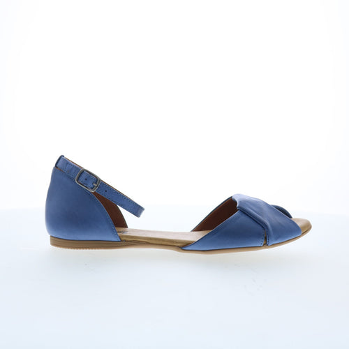 Miz Mooz Kendria Womens Blue Leather Hook & Loop Strap Sandals Shoes