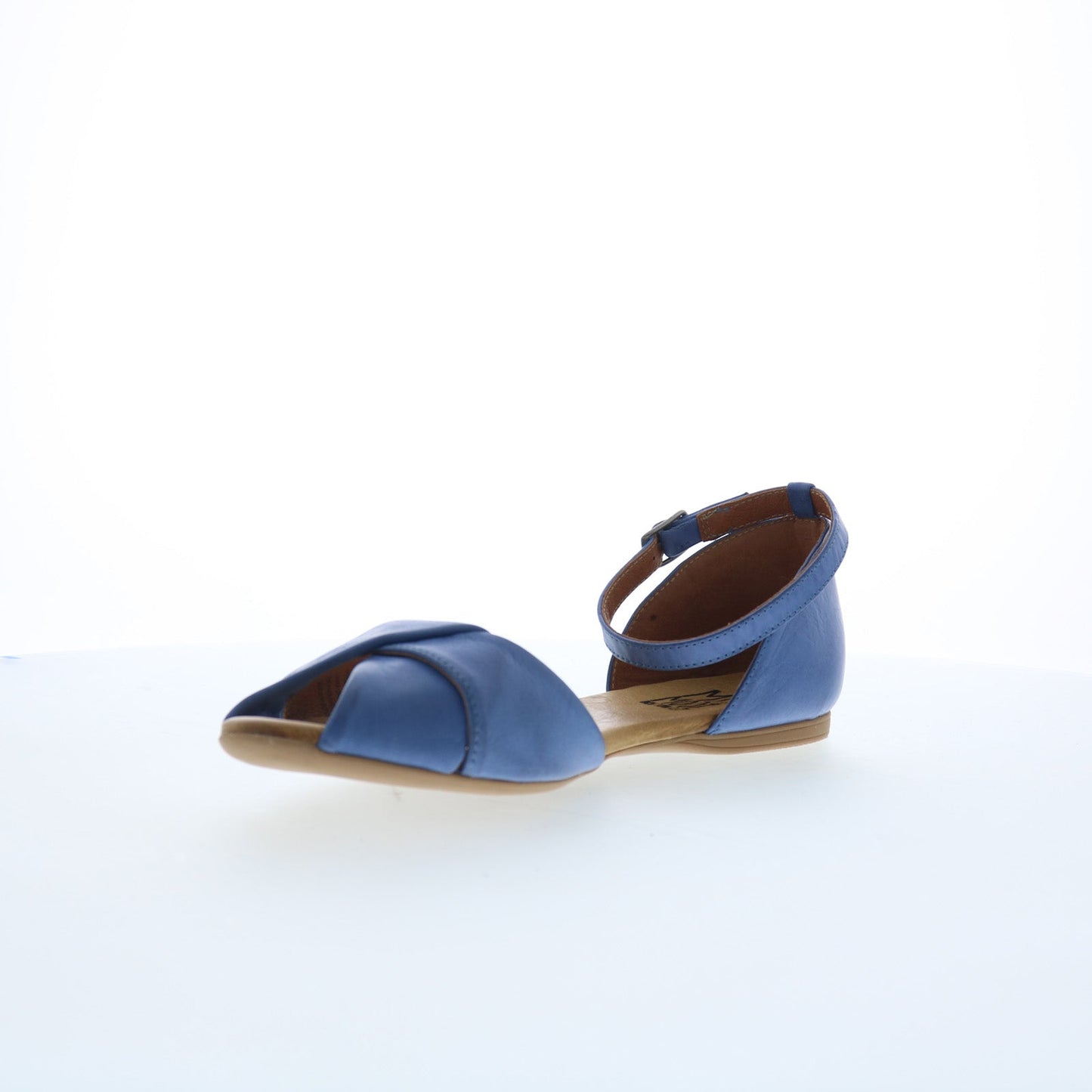 Miz Mooz Kendria Womens Blue Leather Hook & Loop Strap Sandals Shoes