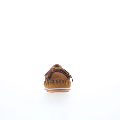 Minnetonka Kilty Plus 4302W Womens Brown Wide Suede Loafer Flats Shoes