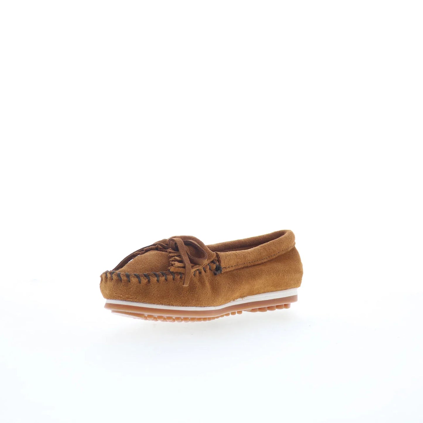 Minnetonka Kilty Plus 4302W Womens Brown Wide Suede Loafer Flats Shoes