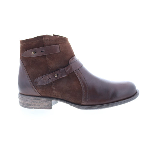 Miz Mooz Leanne Womens Brown Suede Zipper Ankle & Booties Boots