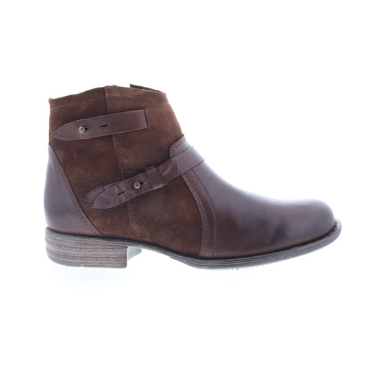Miz Mooz Leanne Womens Brown Suede Zipper Ankle & Booties Boots