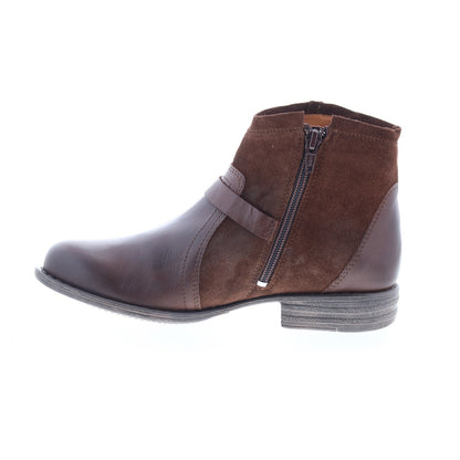 Miz Mooz Leanne Womens Brown Suede Zipper Ankle & Booties Boots