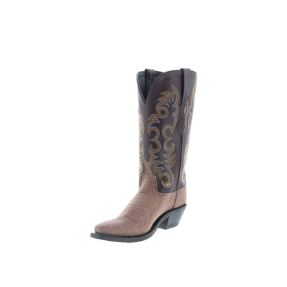 Jama Old West LF2001 Womens Brown Leather Slip On Cowboy Western Boots