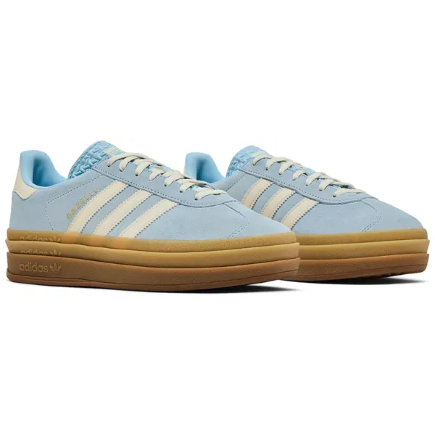 Adidas Originals Women's Blue/Cream Gazelle Bold Sneakers, JQ7776 (No Box)
