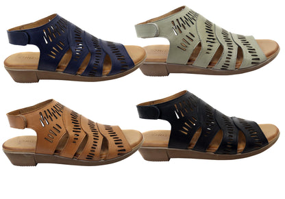 Orizonte Mellowmarch Womens Comfort European Leather Wedge Sandals