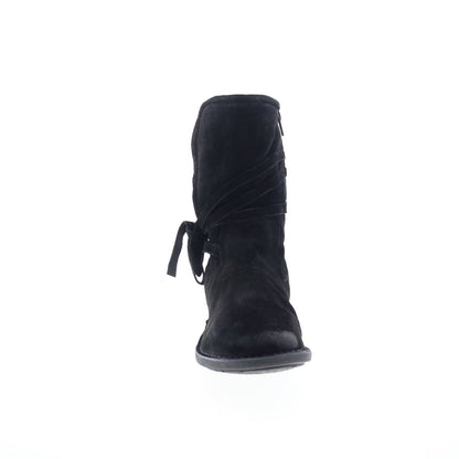 Miz Mooz Prance Womens Black Leather Zipper Casual Dress Boots