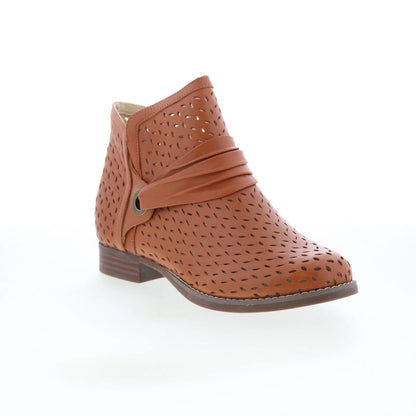 Spenco Priscilla Boot SP1093FFR Womens Brown Leather Ankle & Booties Boots