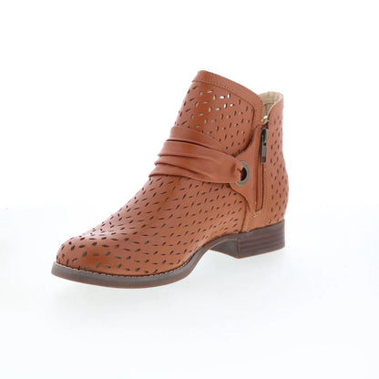 Spenco Priscilla Boot SP1093FFR Womens Brown Leather Ankle & Booties Boots