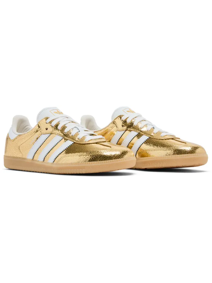 Adidas Originals Women's Samba OG "Cracked Metallic Gold" Sneakers, KI5719