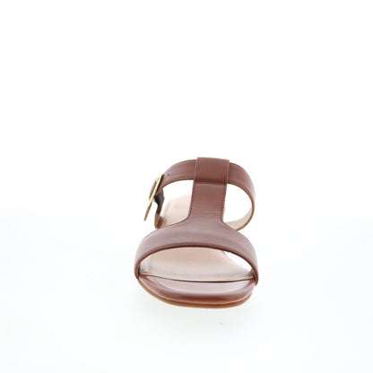 Trotters Nanna T2410-215 Womens Brown Leather Heeled Sandals Shoes