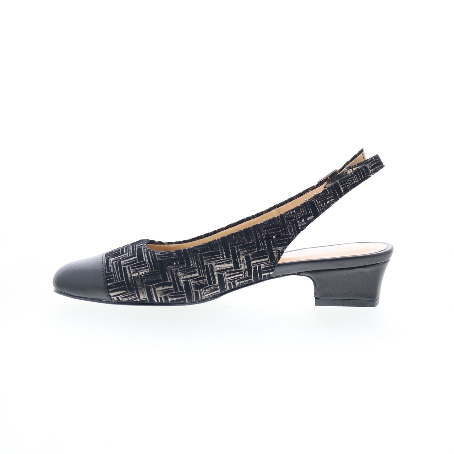 Trotters Dea T7001-013 Womens Black Narrow Leather Slingback Heels Shoes