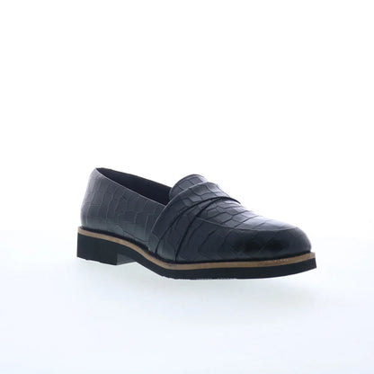 Softwalk Walsh S2369-027 Womens Black Leather Loafer Flats Shoes