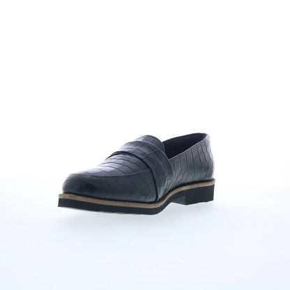 Softwalk Walsh S2369-027 Womens Black Leather Loafer Flats Shoes