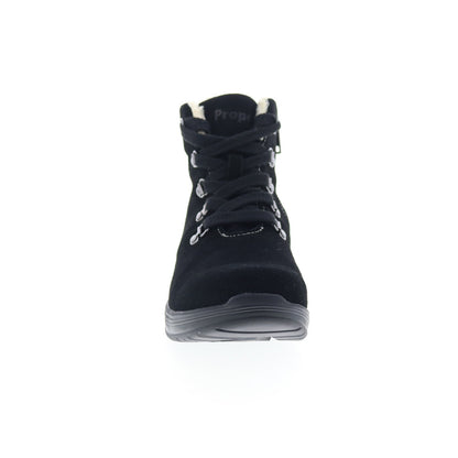 Propet Demi WFA0165 Womens Black Extra Wide Suede Lace Up Casual Dress Boots